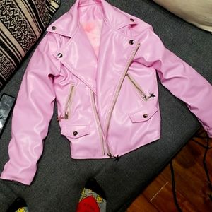 Lola & the Boys Pink Motorcycle Jacket